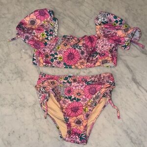 Shade Critters size 5t Floral Kids Swim Set